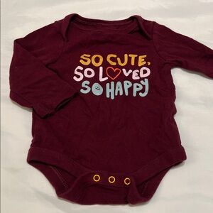 “Bundle 10/$13” Cat & Jack newborn Maroon Baby bodysuit footed sleeper